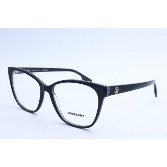 New Authentic Burberry B 2345 3977 Gunmetal Cat Eye Eyeglasses Clear Lenses 54mm - Picture 2 of 6